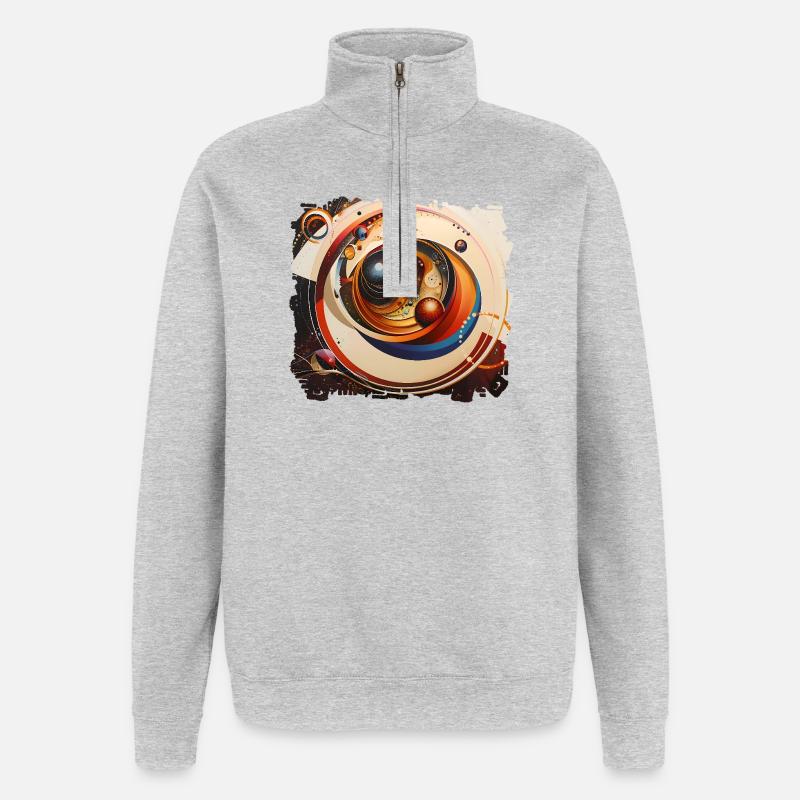 Vortex Anneau Spatial Cosmos - Sweat à zip 1/4 - gris chiné