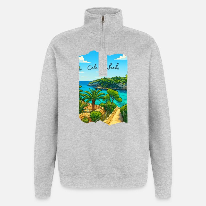 Cala Lombards - Mallorca - Quarter-Zip-Sweatshirt - Grau meliert