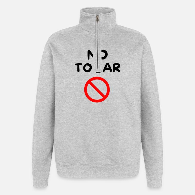 DO NOT TOUCH 🚫 - Quarter-Zip Sweatshirt - heather grey