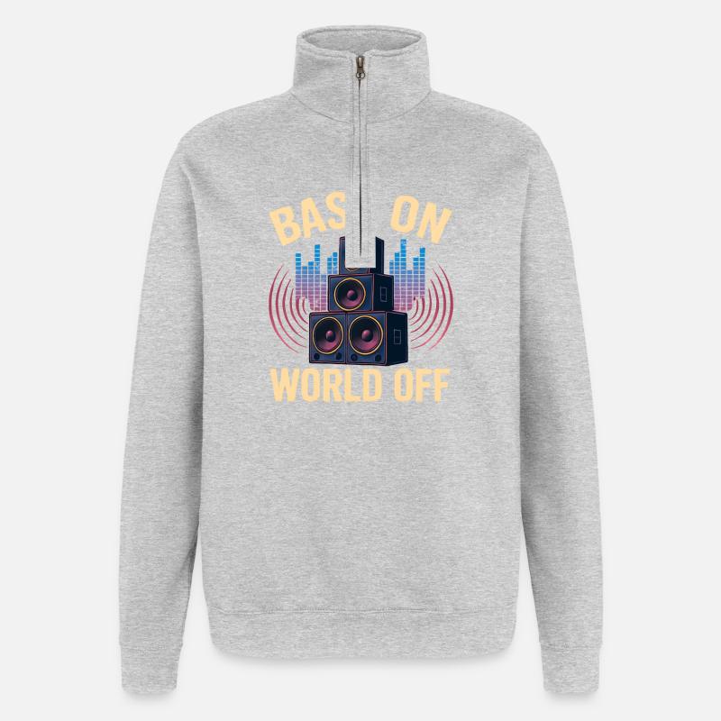 Techno Rave - Sweat à zip 1/4 - gris chiné