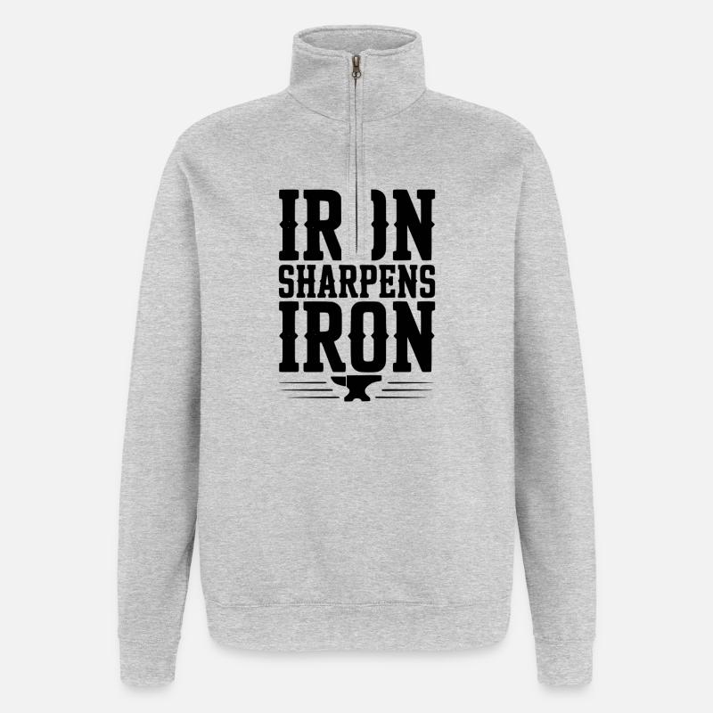Iron Sharpens Iron - Quarter-Zip Sweatshirt - heather grey