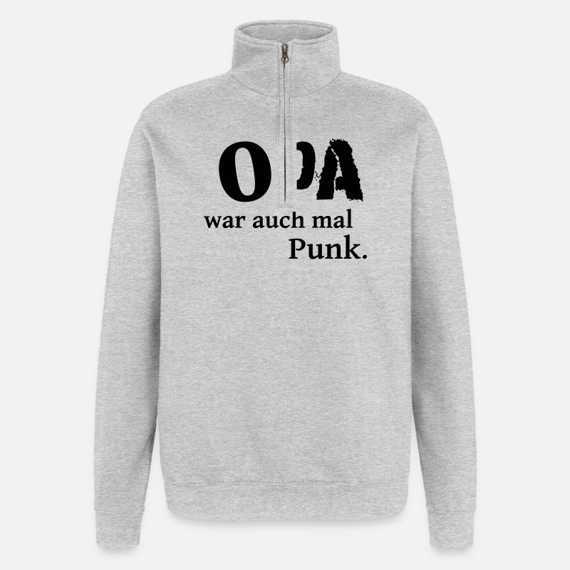 Opa war auch mal Punk - Quarter-Zip-Sweatshirt - Grau meliert