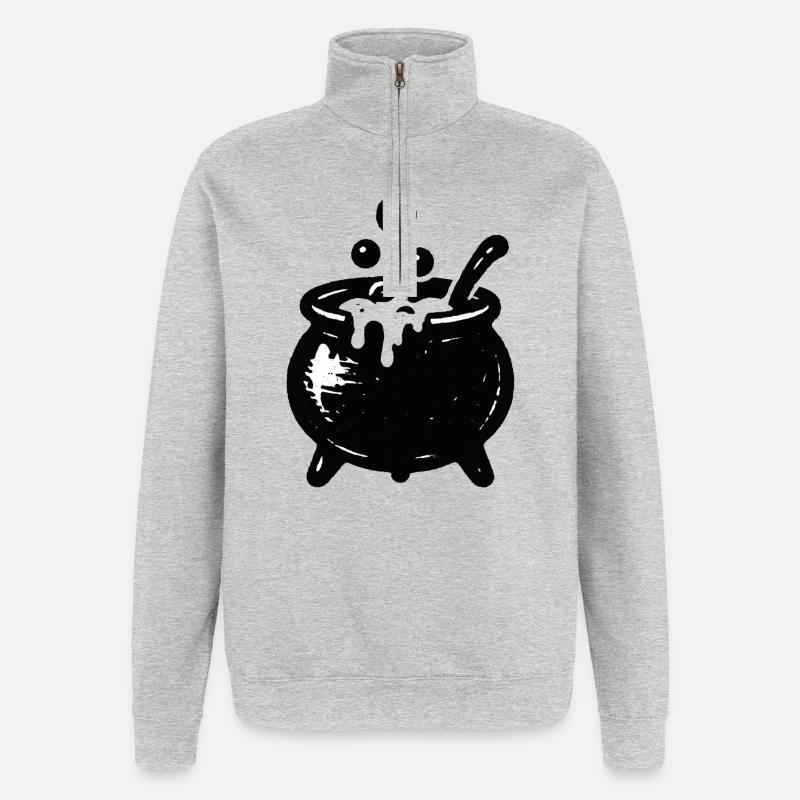 Witch's Cauldron Bubble Magic - Quarter-Zip Sweatshirt - heather grey