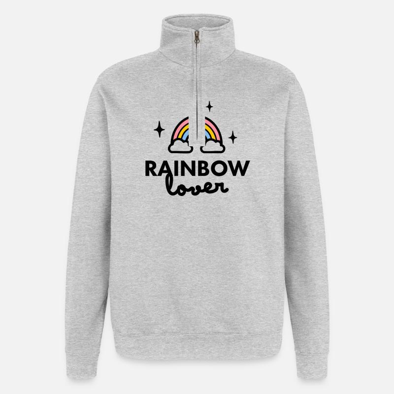 Logo von Rainbow Lover - Quarter-Zip-Sweatshirt - Grau meliert