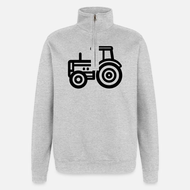 Traktor - Quarter-Zip-Sweatshirt - Grau meliert