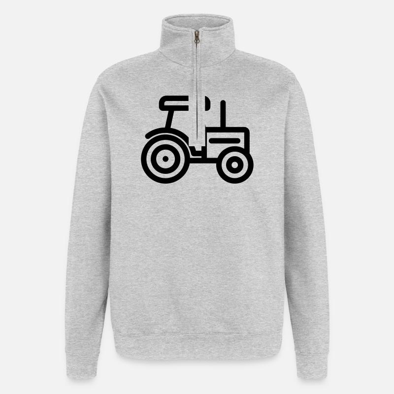 Traktor - Quarter-Zip-Sweatshirt - Grau meliert