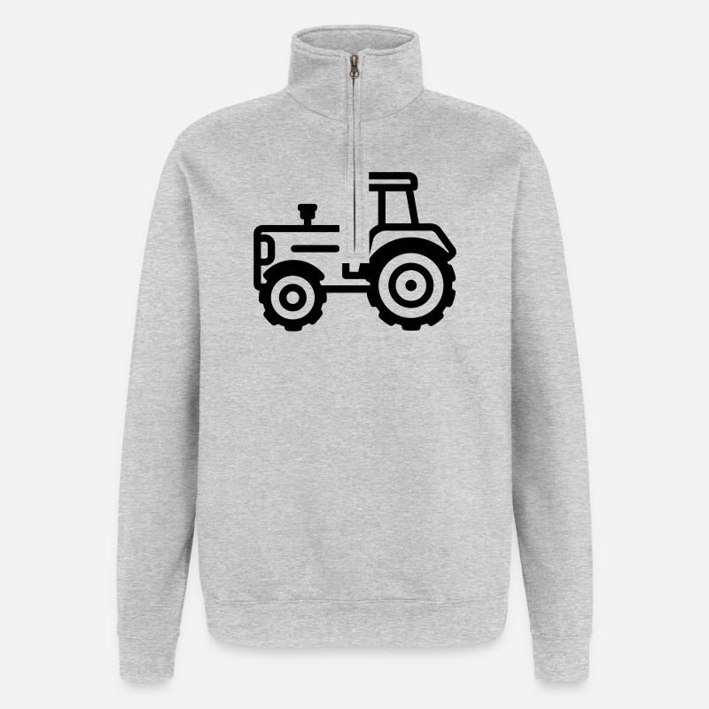Traktor - Quarter-Zip-Sweatshirt - Grau meliert