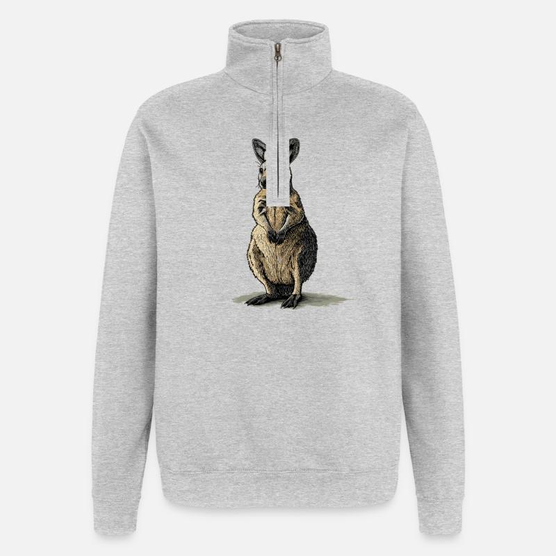 Wallabies Wallaby - Sweat à zip 1/4 - gris chiné