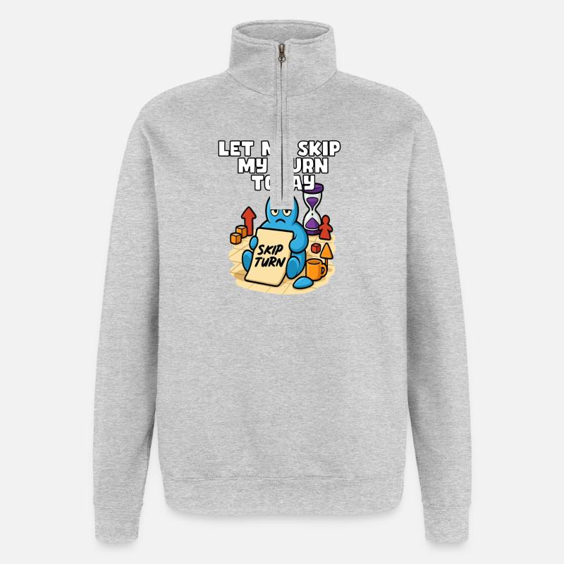 Permettez-moi de sauter mon tour aujourd’hui - Sweat à zip 1/4 - gris chiné