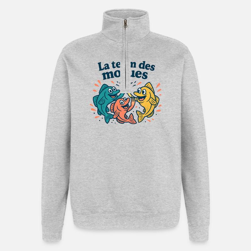 Coloured Cod Team - Quarter-Zip Sweatshirt - heather grey