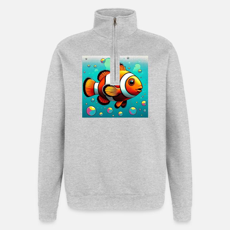 Clownfisch - Quarter-Zip-Sweatshirt - Grau meliert
