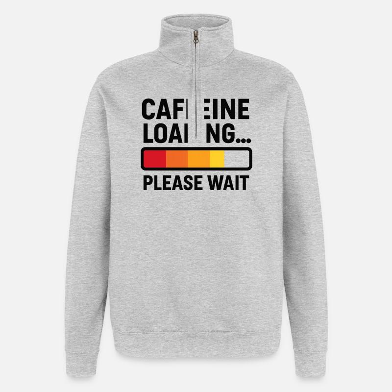 Caffeine Loading – Coffee Power - Quarter-Zip Sweatshirt - heather grey