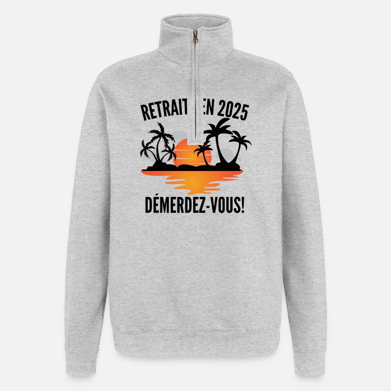 Retired in 2025 T-shirt–! - Quarter-Zip Sweatshirt - heather grey