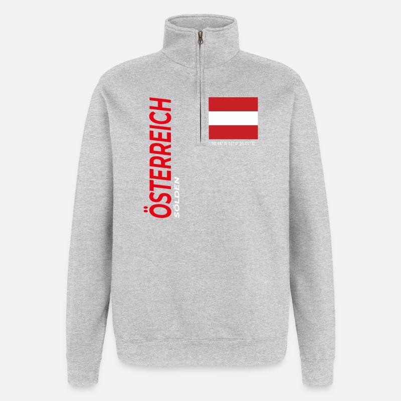 Sölden - Sweat à zip 1/4 - gris chiné