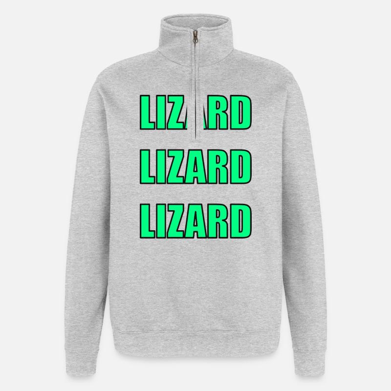 Lizard Echo - Quarter-Zip Sweatshirt - heather grey