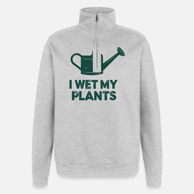 Wet My Plants Watering - Quarter-Zip Sweatshirt - heather grey