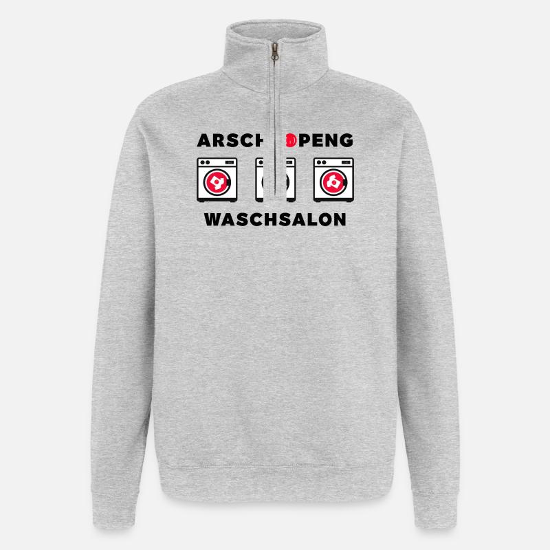 Arschpopeng Laundromat - Quarter-Zip Sweatshirt - heather grey