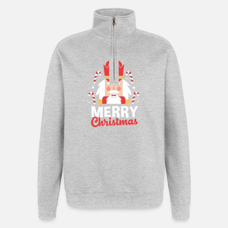Casse-noisette de Noël - Sweat à zip 1/4 - gris chiné