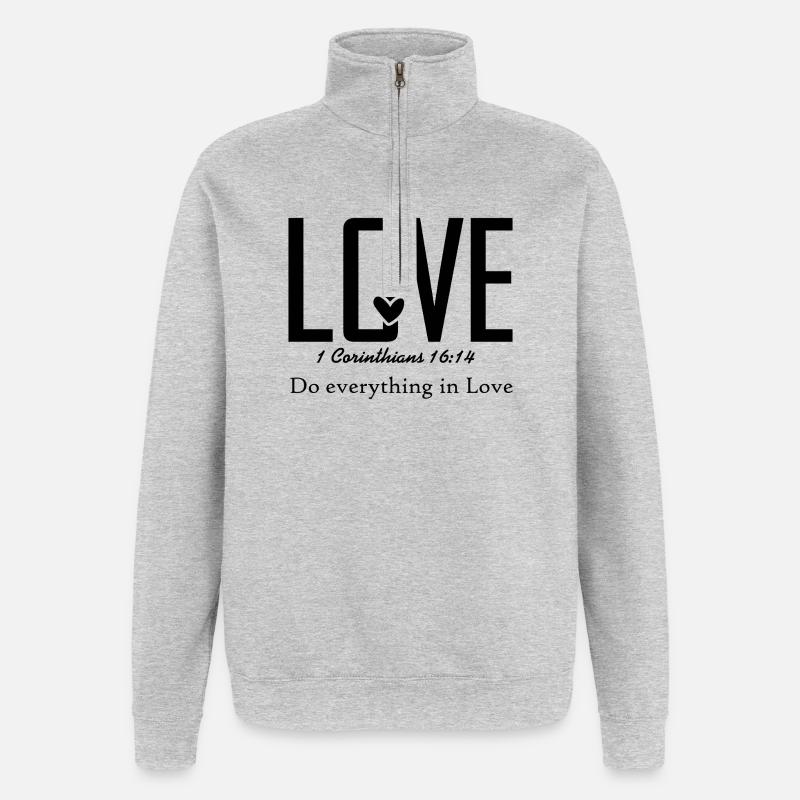 Designanalyse fehlt – Bild erneut hochladen - Quarter-Zip-Sweatshirt - Grau meliert