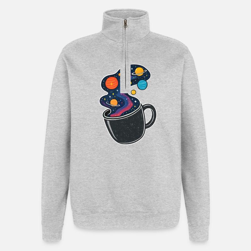 Cosmic Mug Galactic Dreams - Quarter-Zip Sweatshirt - heather grey