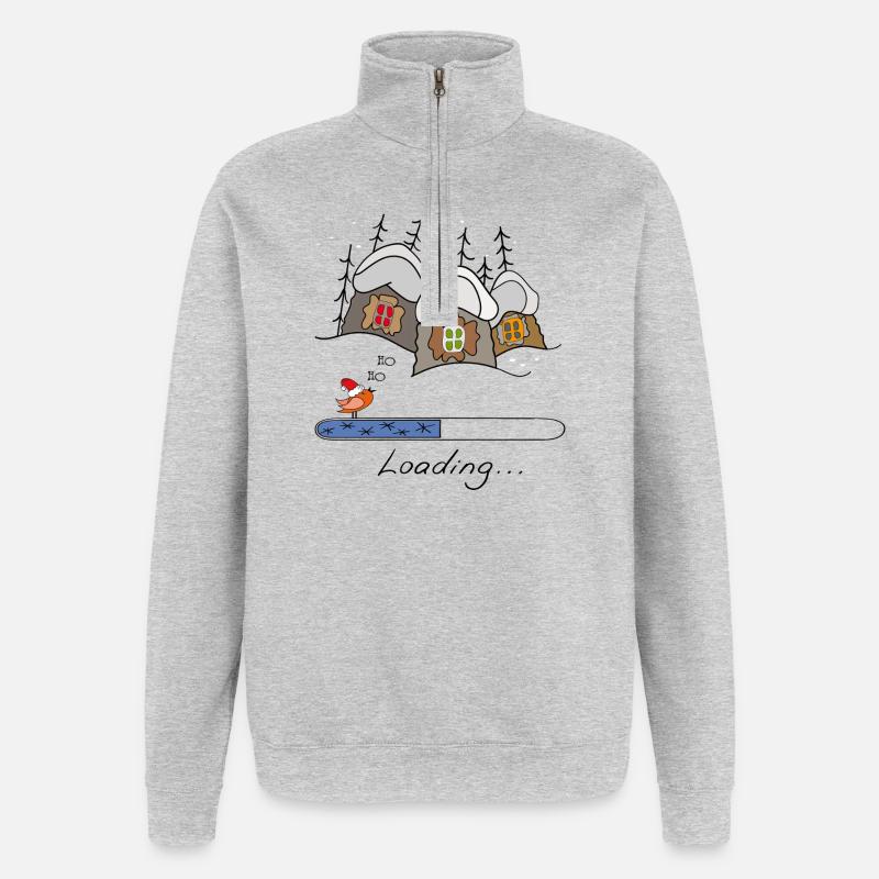 Christmas Time Loading - Quarter-Zip Sweatshirt - heather grey