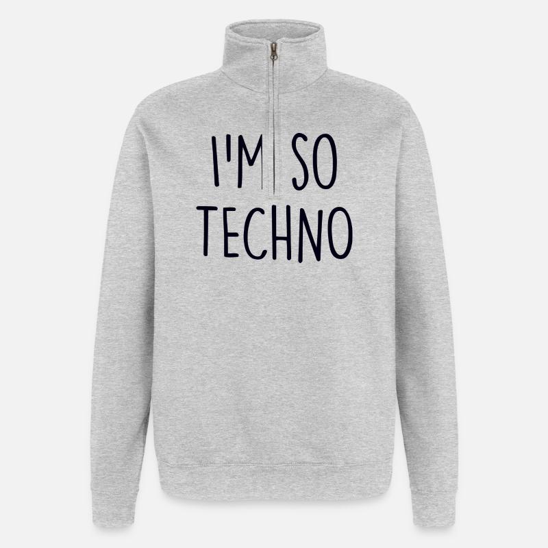 Techno lover - Quarter-Zip Sweatshirt - heather grey