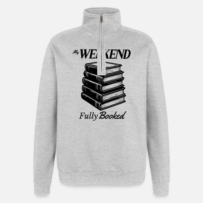 Mon week-end complet - Sweat à zip 1/4 - gris chiné