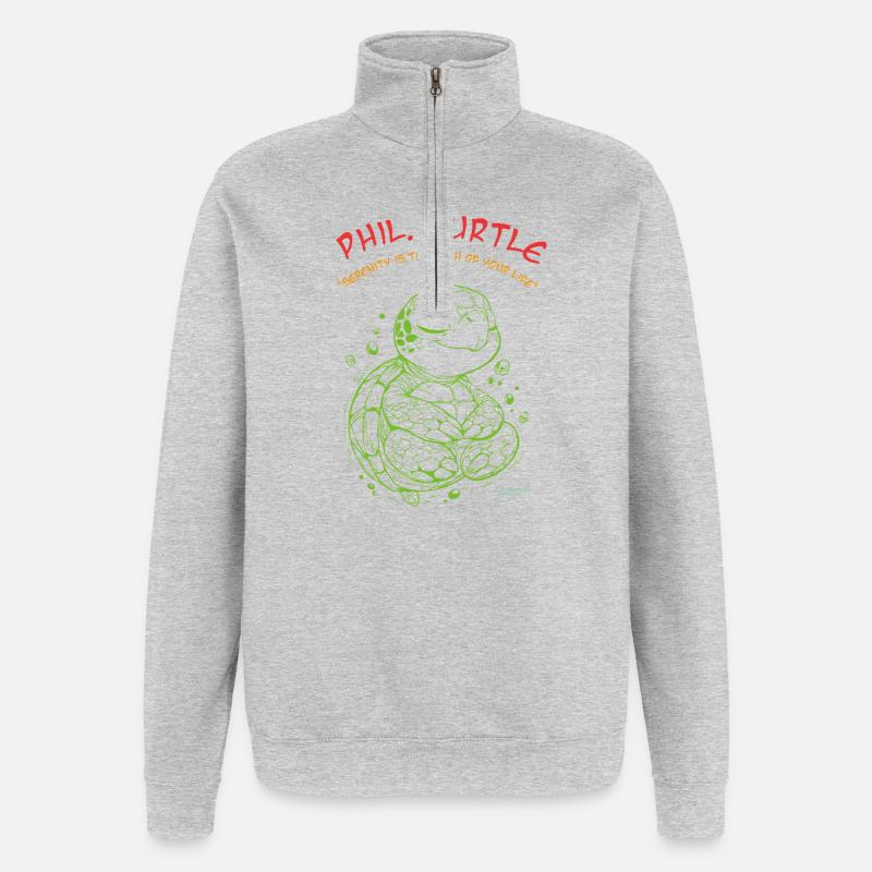 Phil Turtle Zen Path Tee - Quarter-Zip-Sweatshirt - Grau meliert