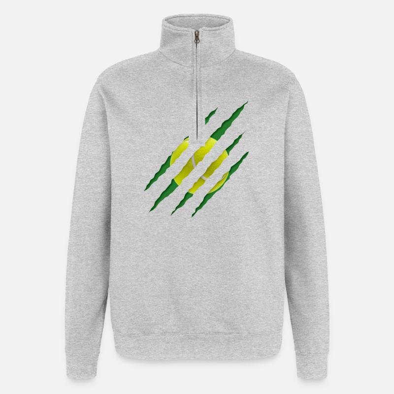 Balle de tennis Scratch Pattern - Sweat à zip 1/4 - gris chiné