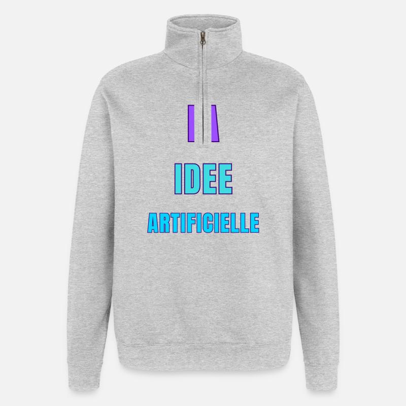 AI Artificial Idea - Quarter-Zip Sweatshirt - heather grey