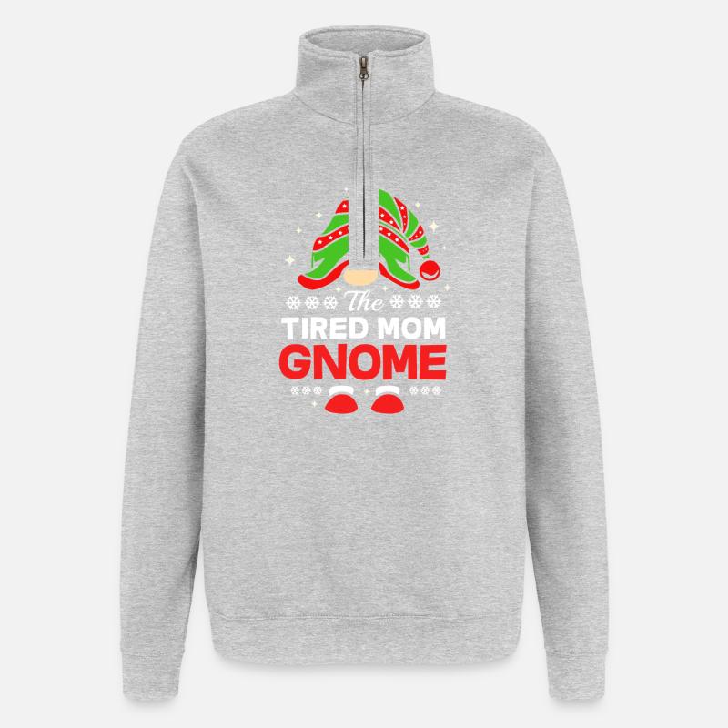 Gnom Mutter Mama - Quarter-Zip-Sweatshirt - Grau meliert