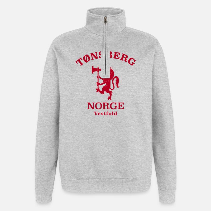 Tonsberg Norge Norwegen - Quarter-Zip-Sweatshirt - Grau meliert
