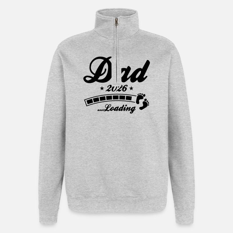 Dad 2026 Loading Papa - Quarter-Zip Sweatshirt - heather grey