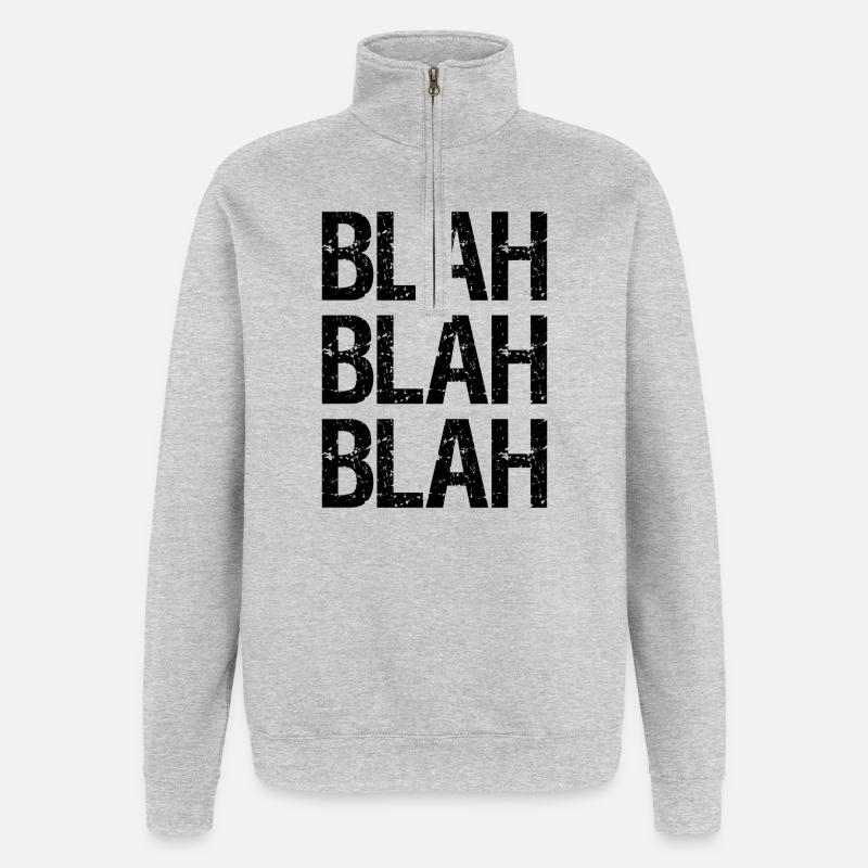 bla bla bla - Sweat à zip 1/4 - gris chiné