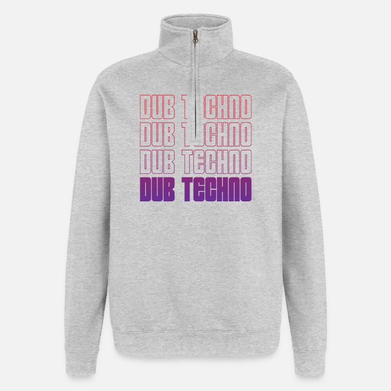 Dub Techno Neon Gradient Grid - Quarter-Zip-Sweatshirt - Grau meliert