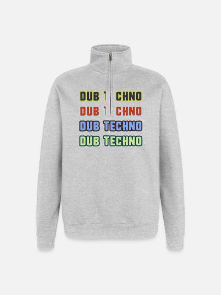 Dub Techno Kaléidoscope - Sweat à zip 1/4 - gris chiné