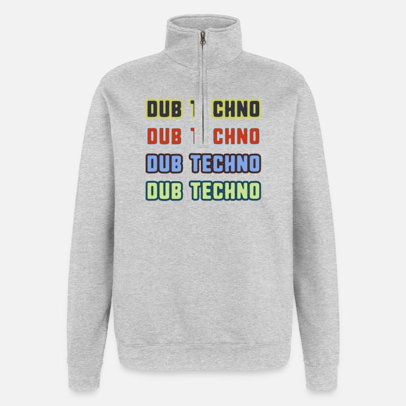 Dub Techno Kaléidoscope - Sweat à zip 1/4 - gris chiné