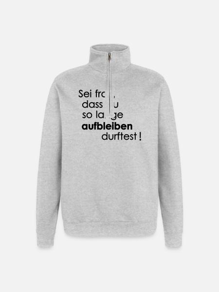 Veiller - Sweat à zip 1/4 - gris chiné