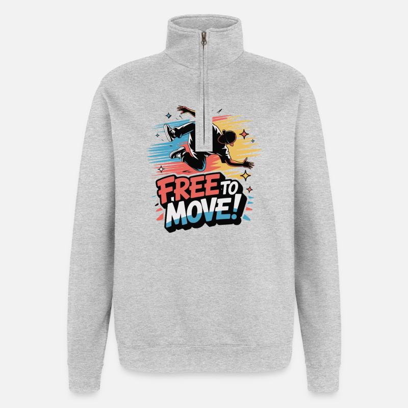 Libre de bouger Danse Burst - Sweat à zip 1/4 - gris chiné