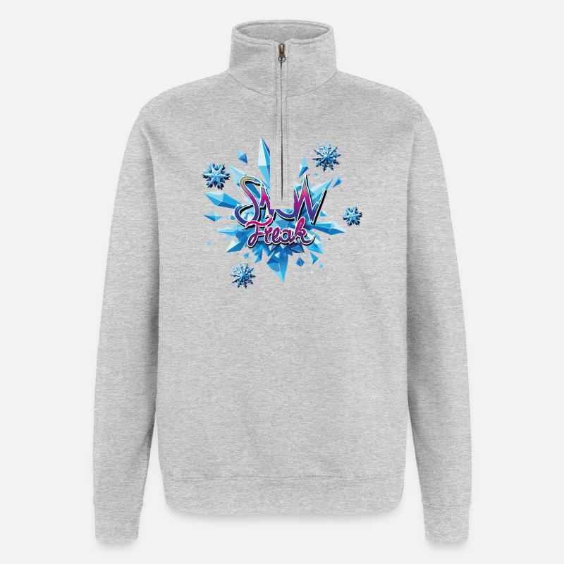 Explosion du Cristal de Neige - Sweat à zip 1/4 - gris chiné