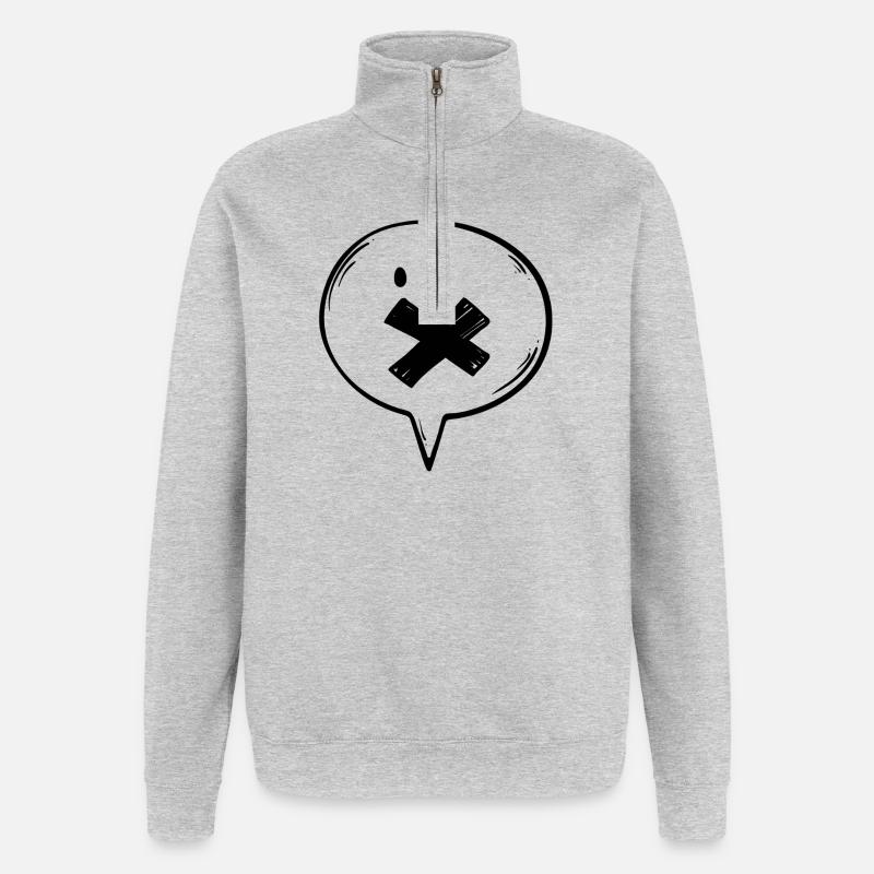 Speech Bubble Mute - Quarter-Zip Sweatshirt - heather grey