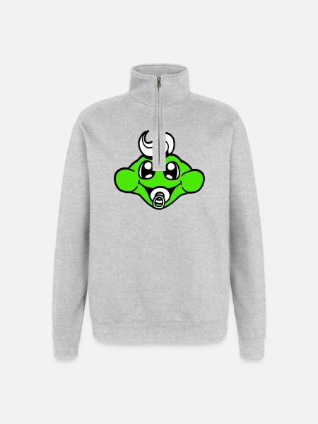 Frog Toad Baby Pacifier Mom Dad Child Family - Quarter-Zip Sweatshirt - heather grey