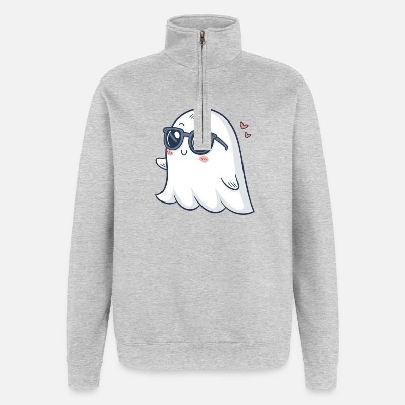 Schicke Ghost Sonnenbrille - Quarter-Zip-Sweatshirt - Grau meliert
