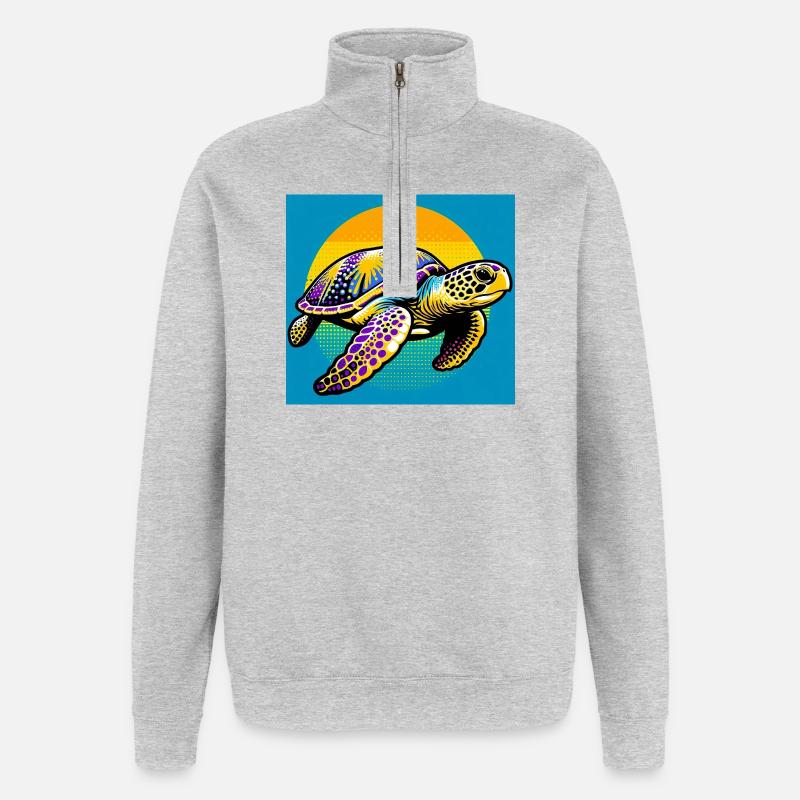 turtle - Quarter-Zip Sweatshirt - heather grey