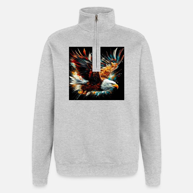 aigle - Sweat à zip 1/4 - gris chiné