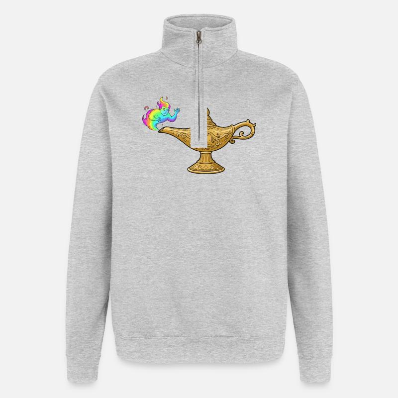 Geist aus der Wunderlampe - Quarter-Zip-Sweatshirt - Grau meliert
