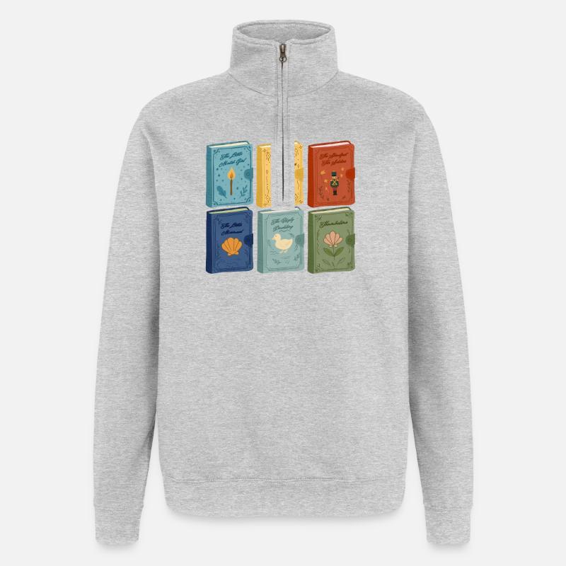 Fairy tale covers - Quarter-Zip Sweatshirt - heather grey