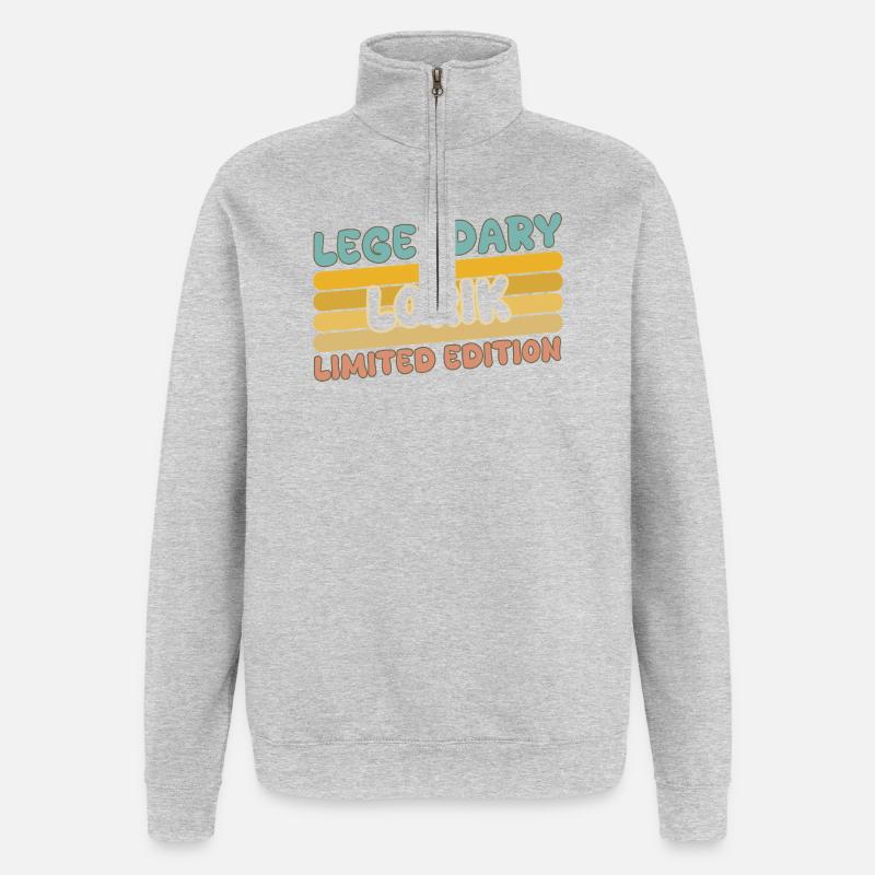Lorik - Sweat à zip 1/4 - gris chiné