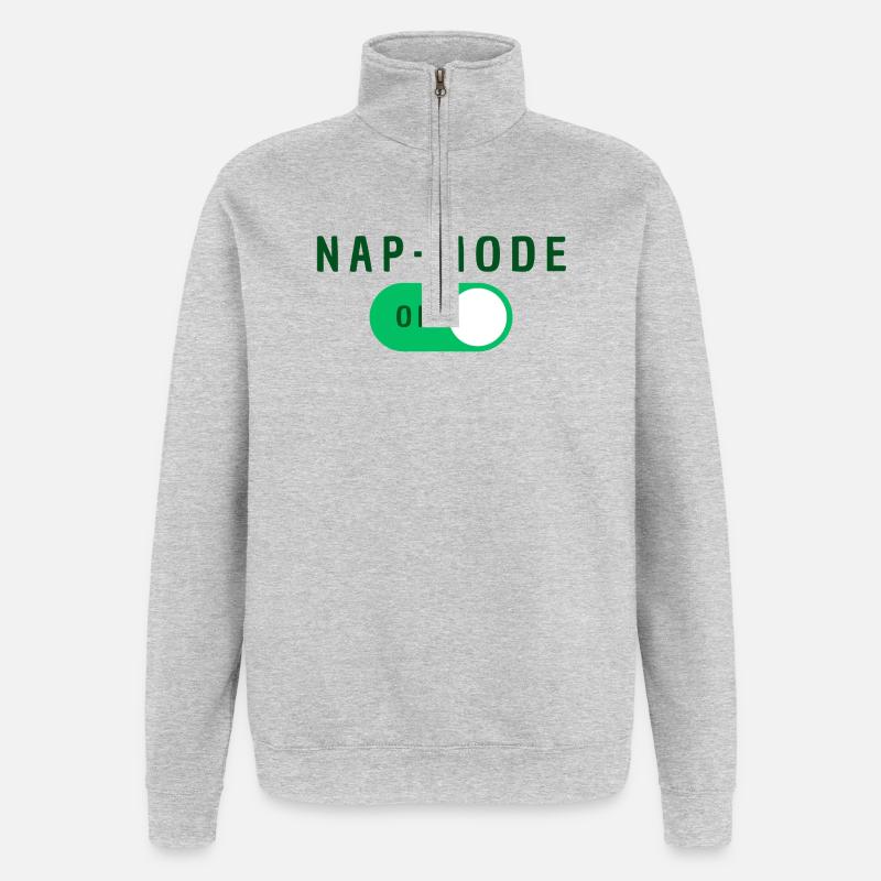 Nap Mode Active - Quarter-Zip Sweatshirt - heather grey