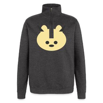 Gehörnter Bär Kuschel-Symbol - Quarter-Zip-Sweatshirt - Anthrazit - Vorne - AI Model Female 172 light (172cm) & AI Model Male 178 dark (178cm)